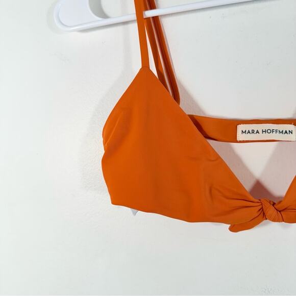 Mara Hoffman Carla Orange Tie Knot Front Bikini Swim Top Size Small - Picture 4 of 7